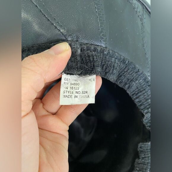 Black Leather Fedora Hat - Picture 5 of 6